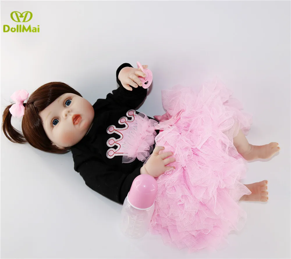 DollMai bebes reborn полностью виниловый силиконовый корпус куклы Новорожденные игрушки