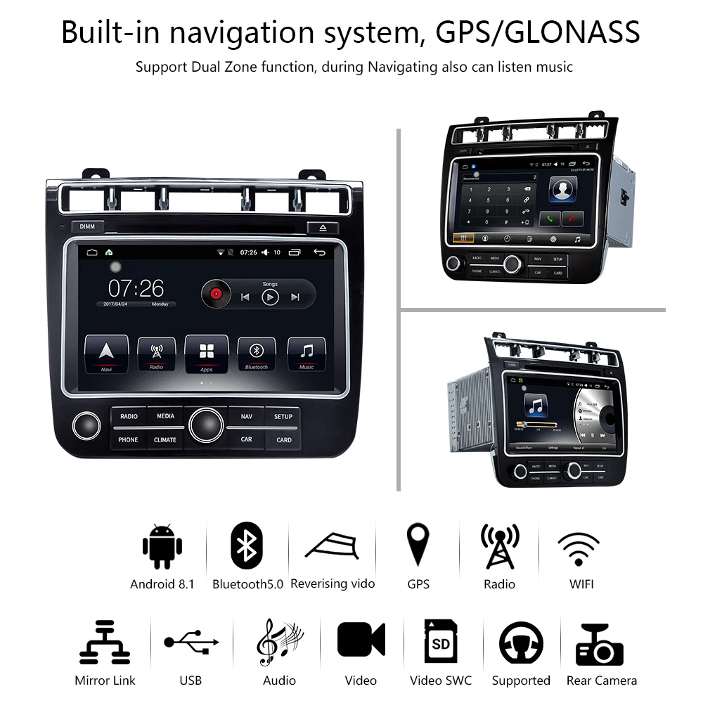 Автомобильный мультимедийный плеер 2 Din Android 8 1 автомобильный DVD для VW/Volkswagen Touareg