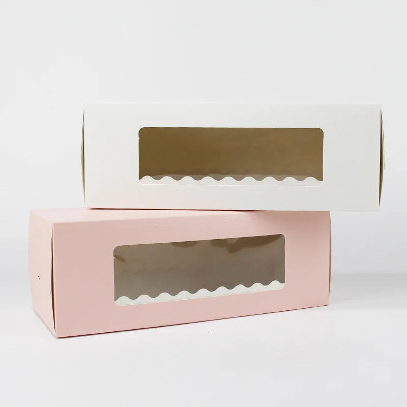 5 Colors Long Cardboard Paper Box for Cake Bakery Swiss Roll Boxes Cookie Mooncake Packaging | Дом и сад