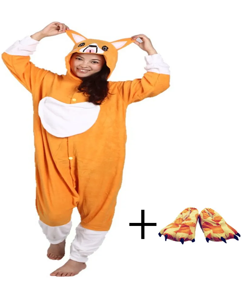 Новый стиль Мультяшные любимые собаки оранжевый комбинезон с животными пижамы