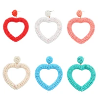 2019 european and american new earring handmade red love rice beads winding earrings heart shaped wild gift for girl women