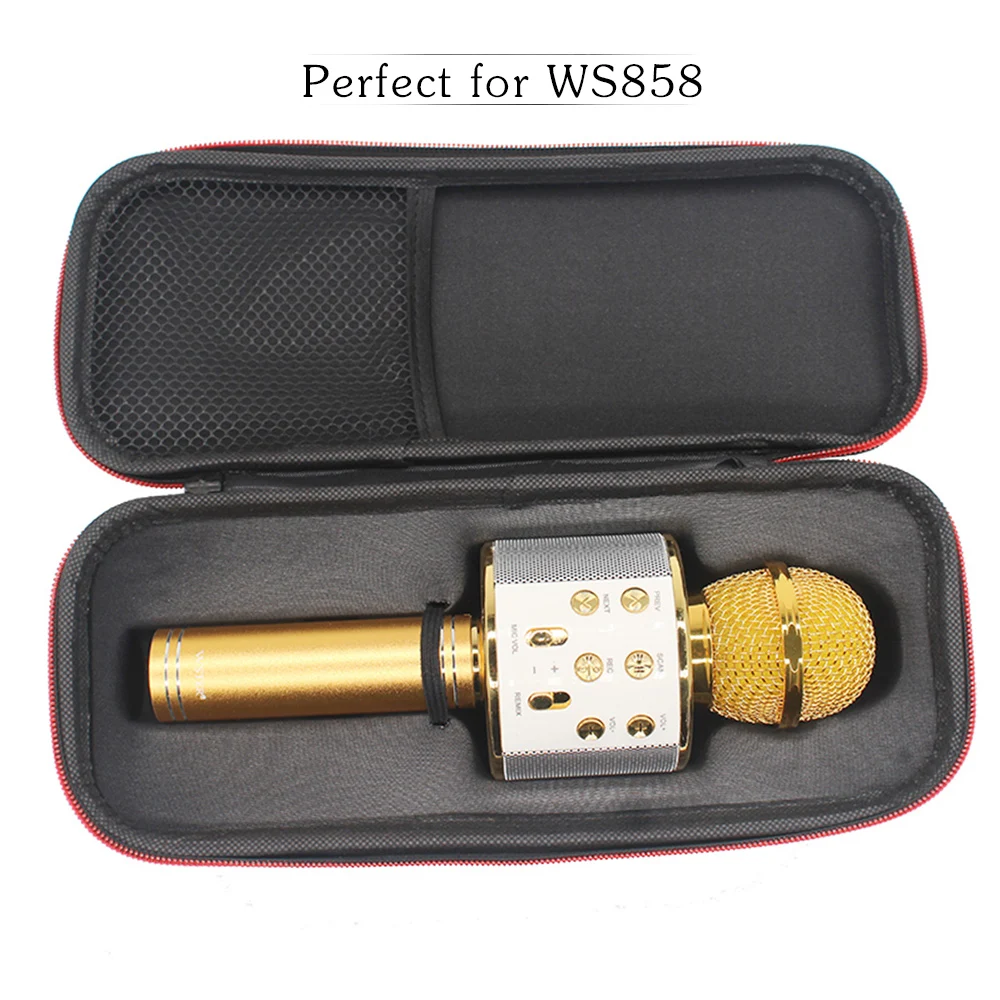 WS858 Bluetooth беспроводной микрофон для караоке AUX line/Micro USB зарядный кабель/пенный(мягкий) микрофон Чехлы/Чехол для микрофона