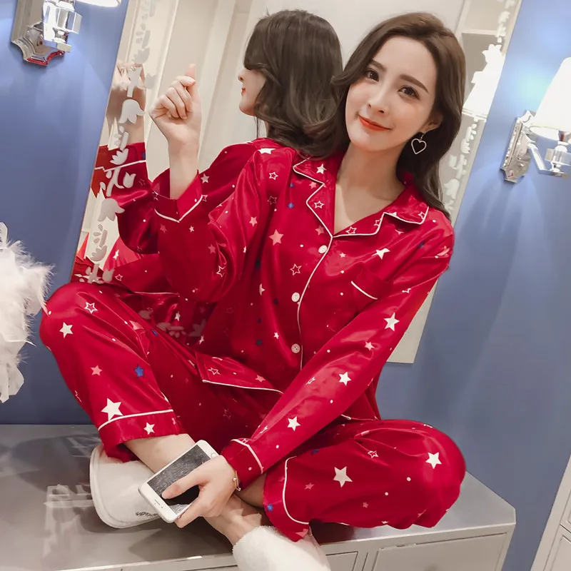 Новый домашней одежды принт мерцают звезды для девочек Для женщин пижамный