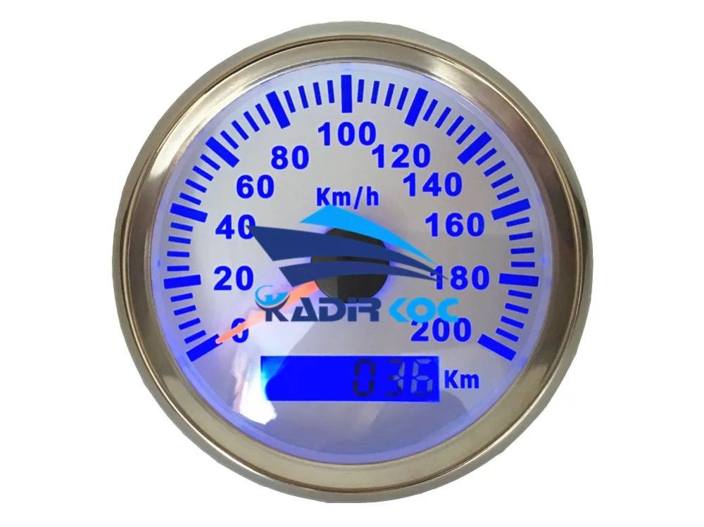 Упаковка 1 0-200 км/ч спидометры gps 85 мм одометры рамка из нержавеющей стали gps-датчики с голубой подсветкой для авто грузовика лодки RV