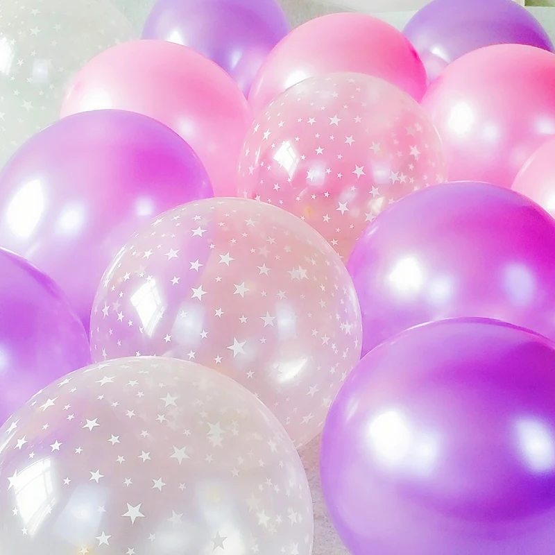 30pcs/lot 12inch star transparent pink Gold White Latex Balloon Celebration Wedding Decorations Happy Birthday Party Supplies | Дом и сад