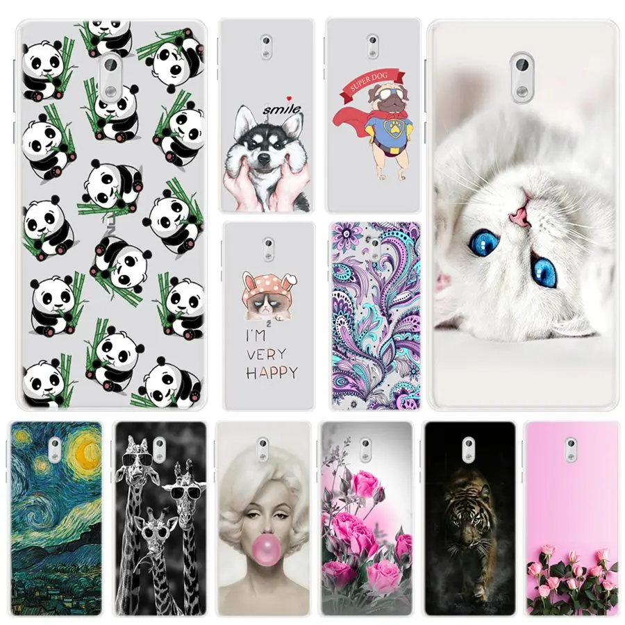 For Phone Case Nokia 3 Silicone 360 Cover Soft Nokia3 Back Housing Animal Cartoon Coque |