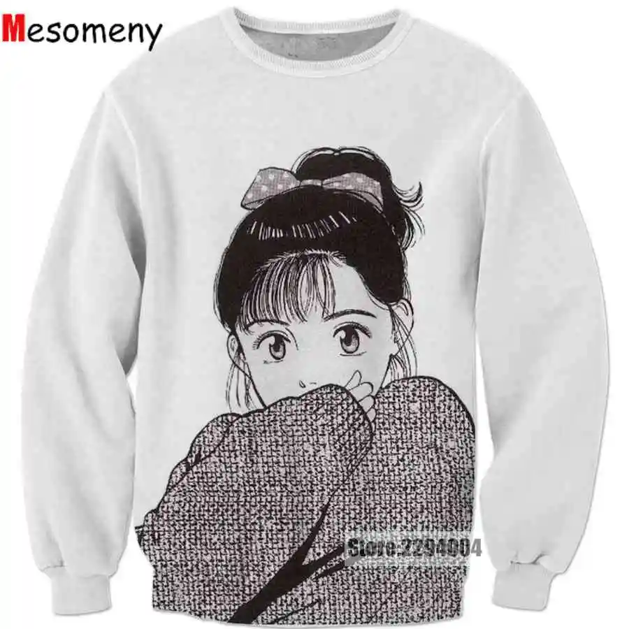 Мезо Для мужчин Y Аниме Толстовка женщин с длинным рукавом Верхняя одежда уличная