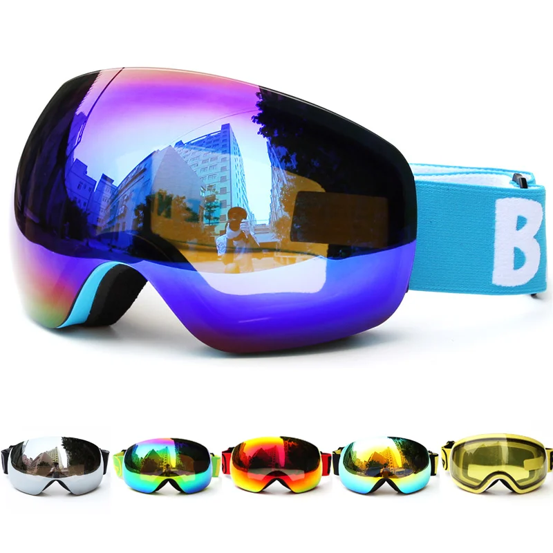 

Мужские лыжные очки Benice, очки для сноуборда со слабым светильник ением, для слабой погоды, в пасмурную погоду