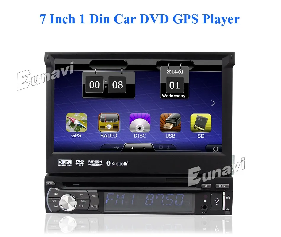 Eunavi 1 din Авторадио dvd-плеер усилитель радио gps автомобильная dvd камера музыкальный эквалайзер в палубе головное устройство CD Sub Автомагнитола авто стерео