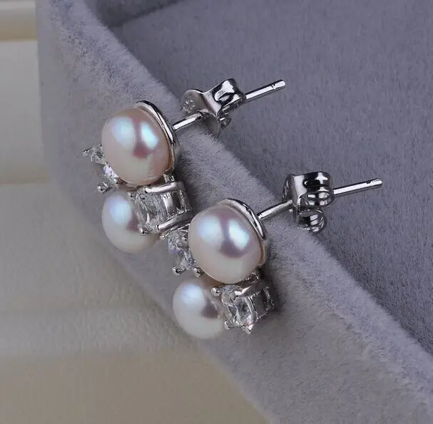 Серьги из натурального пресноводного жемчуга 10 мм | Украшения и аксессуары