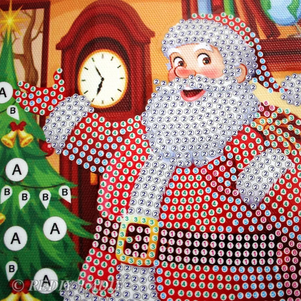 Алмазная живопись мультяшный Санта-Клаус Счастливого Рождества кристальная