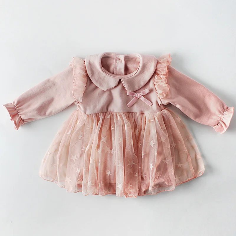 81013 Pink Комбинезоны для маленьких девочек, коллекция года, Осенние хлопковые комплекты одежды костюм из 2 предметов розовый и белый комбинезон с длинными рукавами для новорожденных+ шапочка, комбинезон для малышей - Цвет: 81013 Pink