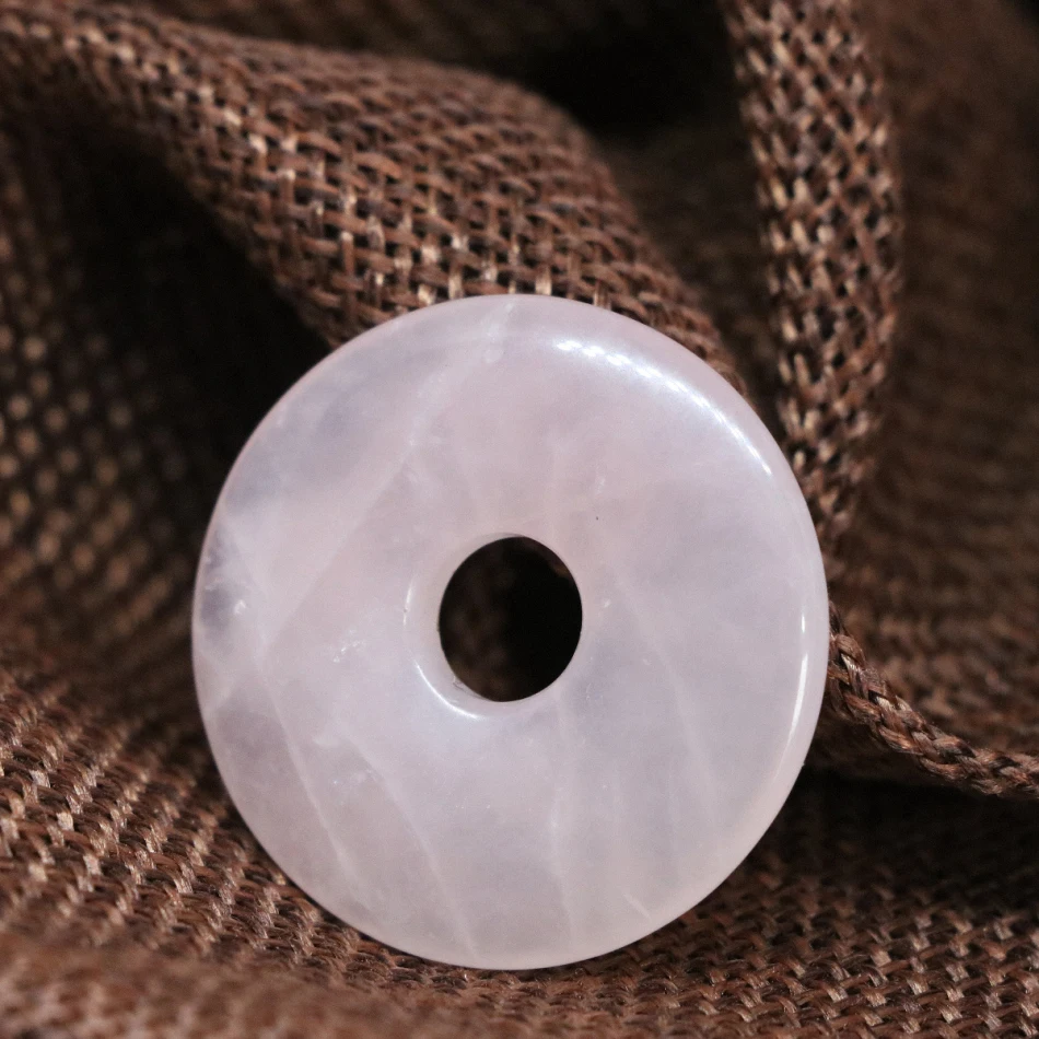 Лидер продаж 4 размера Розовый халцедон круглый плоский кулон с кристаллом