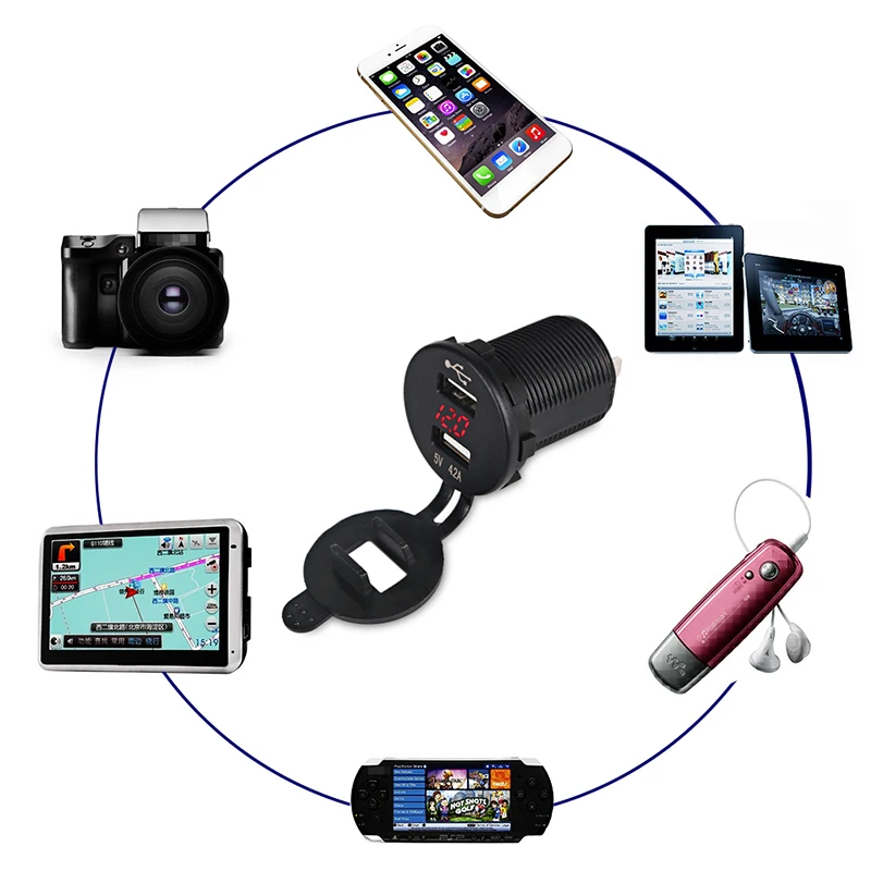 Автомобильное зарядное устройство с двумя USB разъемами 4 2 А 5 В|charger power adapter|charger