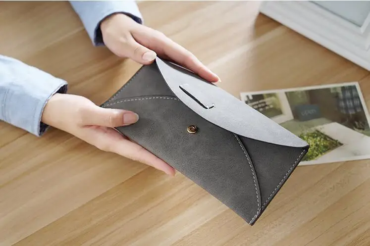 Длинный кошелек M384 Ms женский тонкий с эффектом потертости женская сумка для рук