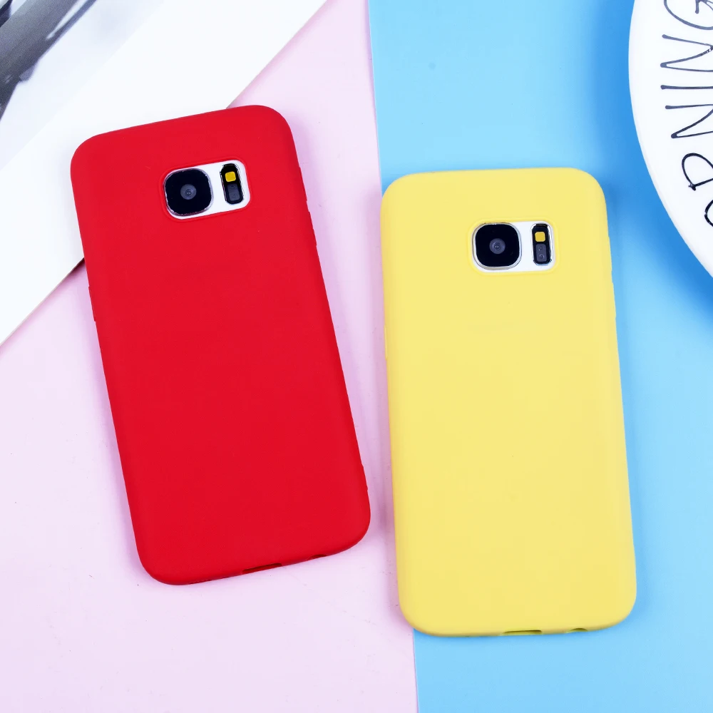 Карамельный цвет чехол для телефона Samsung Galaxy A7 2018 S10 Lite плюс S6 S7 край S8 S9 A5 A6 A8 J4 J6 J5 J7