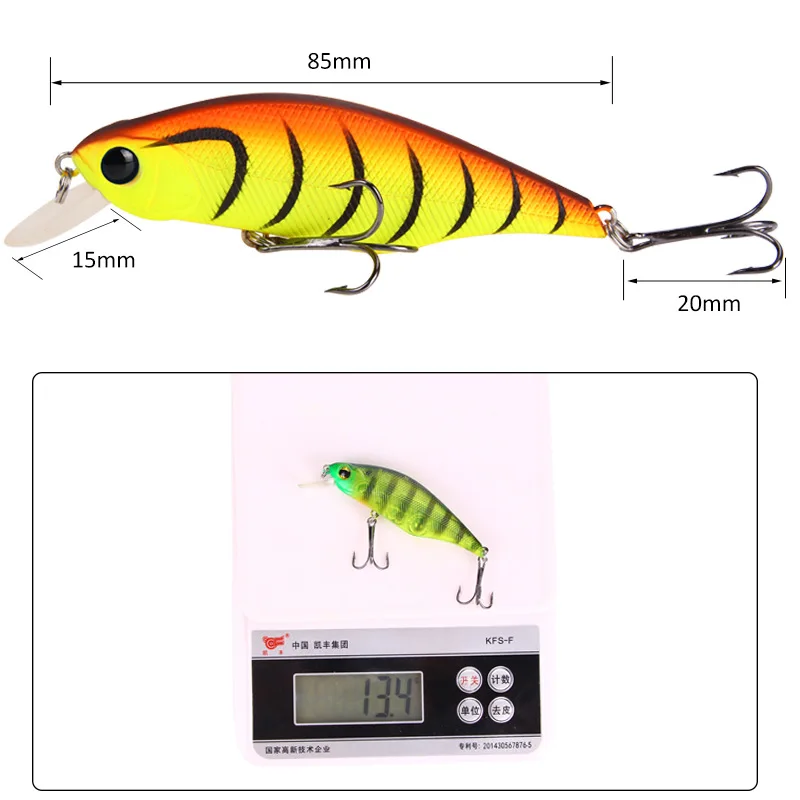 

Hennoy 1pcs Jerkbait 9.2cm 13g Sinking Minnow Rattling Wobblers Bass Pike peche isca artificial Bait Tackle