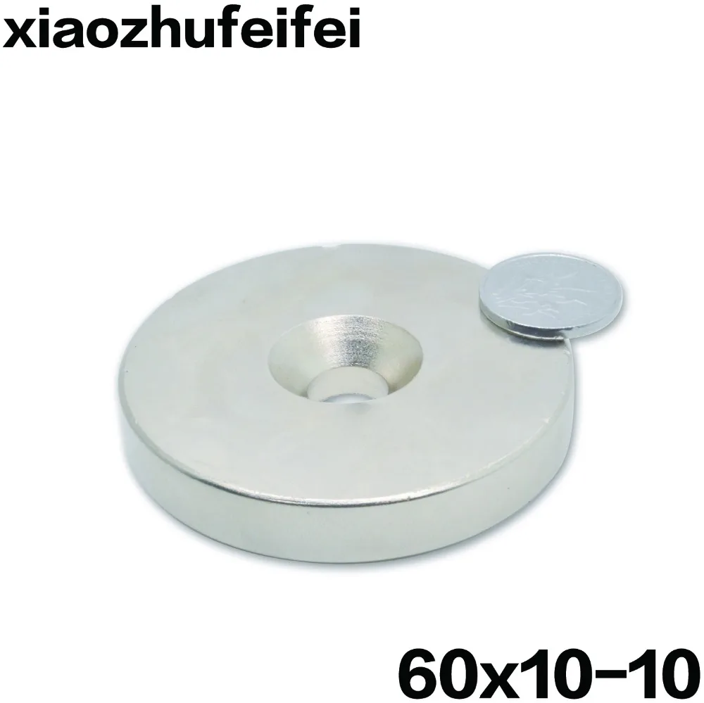 

1 шт. 60*10 NdFeB, диаметр подъемного кольца и магнита. 60x10 мм с винтовым потайным отверстием M10 10 мм неодимовый редкоземельный постоянный магнит