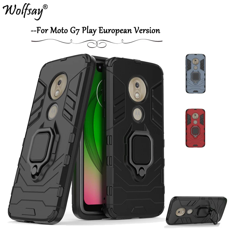 

Чехол для Moto G7 Play, противоударный армированный металлический держатель с кольцом на палец, бампер для телефона Moto G7 Play, чехол для Moto G7 Play, Евр...