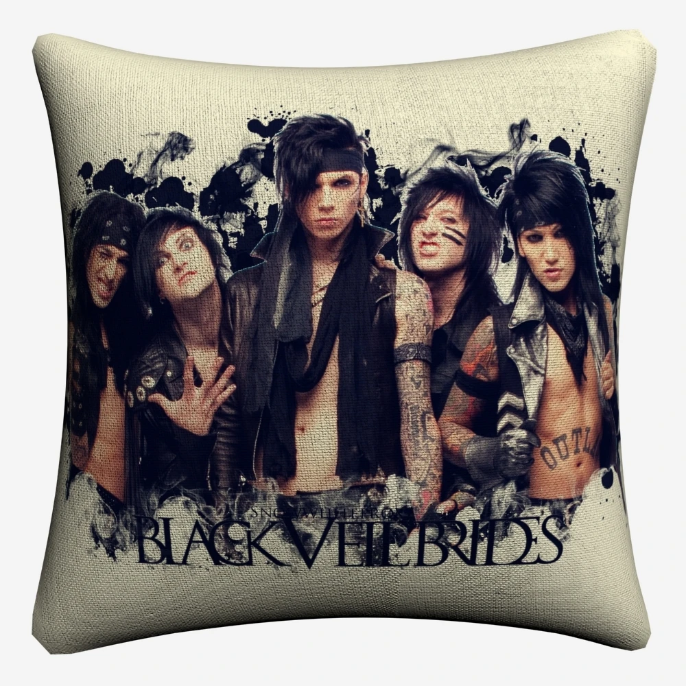 Черный Veil Brides Rock Band Декоративная Подушка Чехол для дивана размером 45*45 см льняная подушка крышка домашний декор Чехлы на диванные подушки, подушки