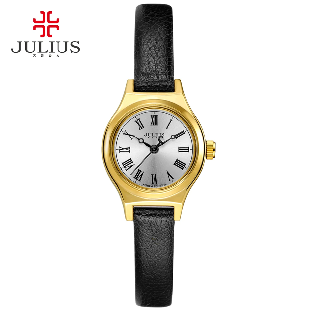 2020 JULIUS кварцевые Брендовые женские часы роскошные розовое золото антикварные