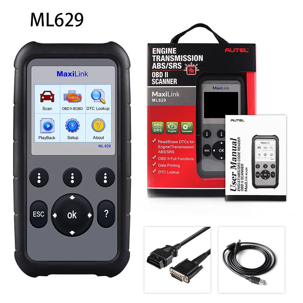Autel OBD2 автоматический сканер диагностический инструмент ML629 ML519 AL619 Automotivo Automotriz автомобильный OBD 2 EOBD автомобильный диагностический сканер - Цвет: ML629