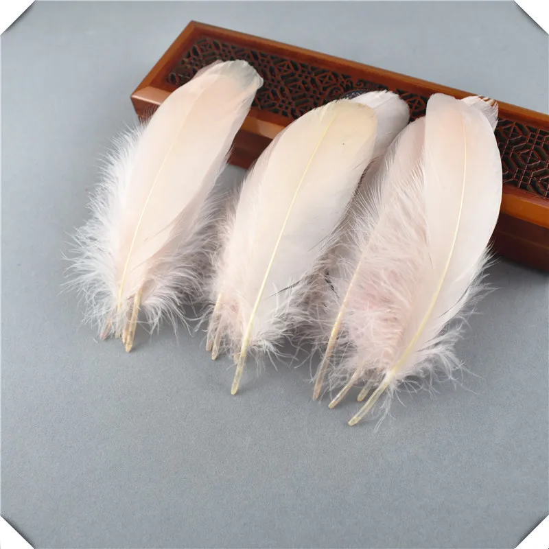 Shell Pink Естественное окрашивание гусиных перьев 100 шт/lot-500pcs/лот 13-18 см DIY Одежда/шляпы/украшения паров и перьев для рукоделия - Цвет: Shell Pink