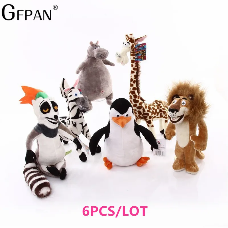 GFPAN 6 шт./компл. супер качество оптовая продажа игрушки из плюша Лев Зебра жираф