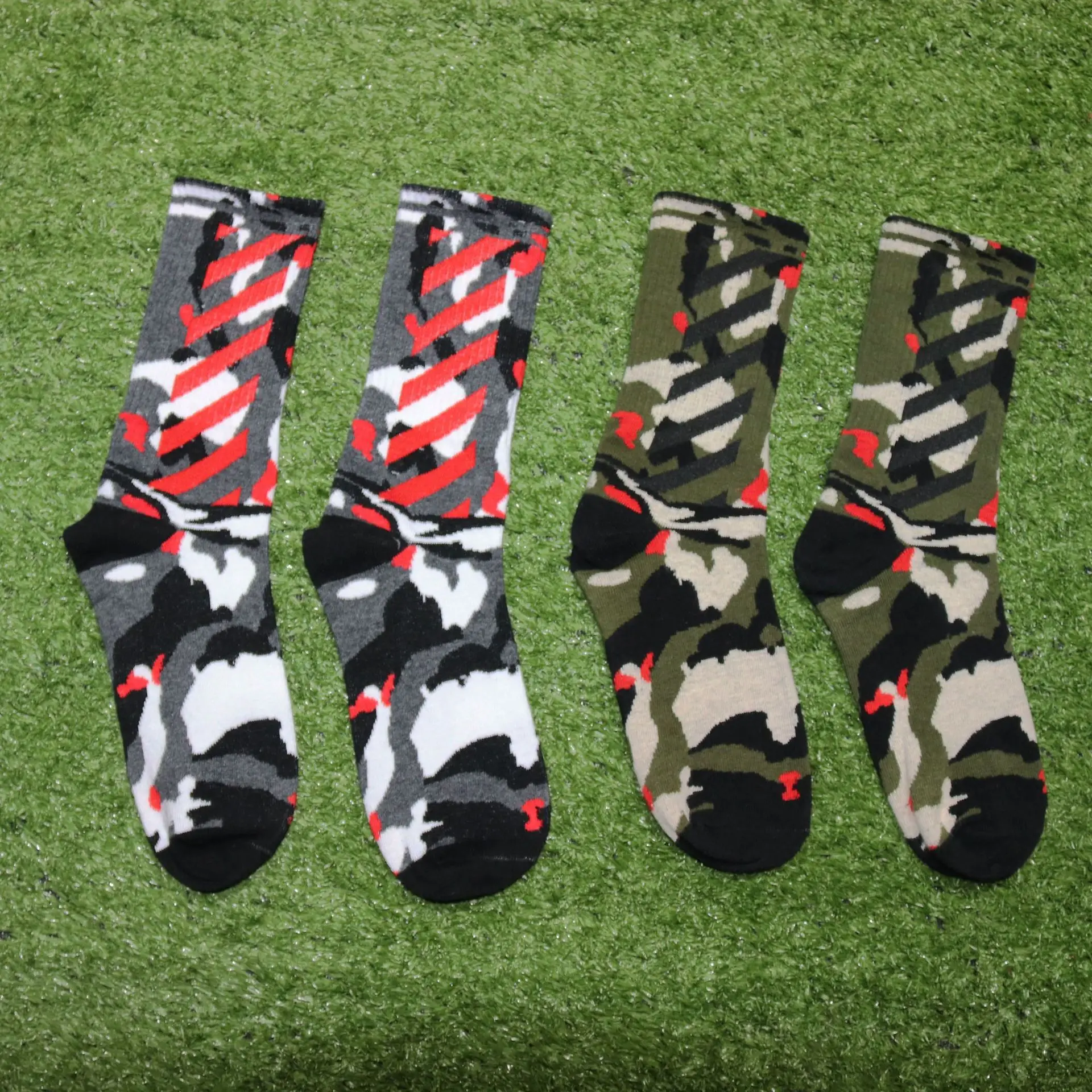 Men Women Cotton Camo Socks Skate Hip-hop Street Camouflage Slide Striped Cool Happy Funky Harajuku Streetwear Sock | Мужская одежда