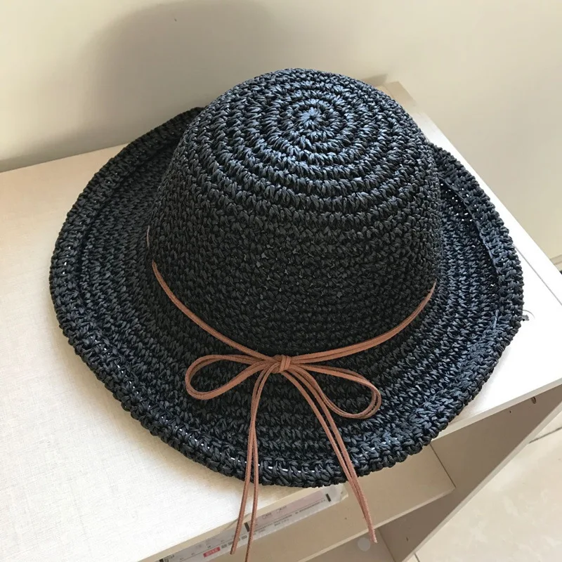 Женские соломенные шляпы ручной работы летняя новинка солнцезащитный козырек