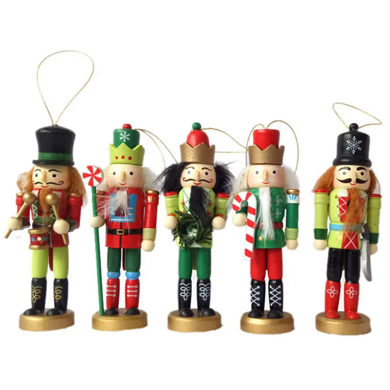 5PCS/Set 12cm Nutcracker Puppet Soldier King Classic Hand Painting Home Office Mall Window Decor Christmas Gift Kids Toy YWDQ01 | Дом и сад