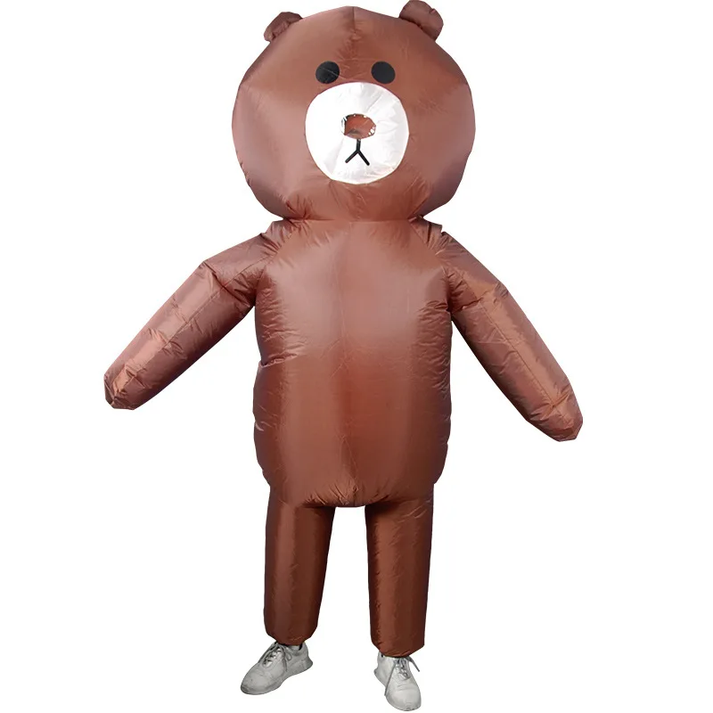 

Надувной костюм коричневого медведя для взрослых на Рождество/Хэллоуин/День рождения/макияж, веселые игрушки и наряды, костюмы для костюми...
