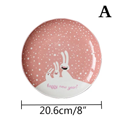 DS0156 Plate " рождественские керамические тарелки, фарфоровые столовые наборы, поднос для салата, торта, кондитерских изделий, тарелки для сервировки фруктов, посуда для ресторана - Цвет: DS0156 Plate