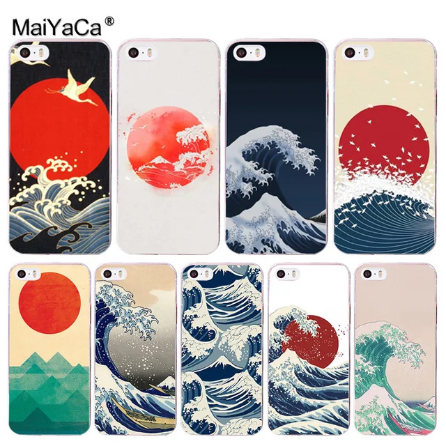 MaiYaCa Wave Art японский зеленый Ил для iPhone 4S 5C 5S 6S 7 8 Plus X XR XS MAX чехлы телефонов