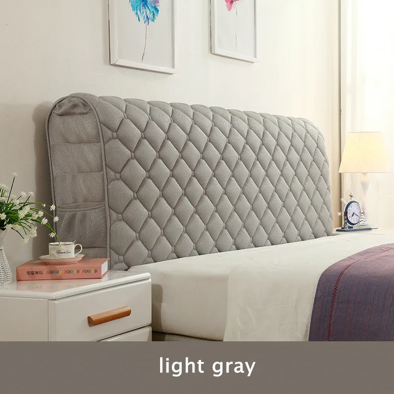 light grey Европейский тканевый чехол для кровати 120-220 см все включено тканевое одеяло пылезащитный эластичный чехол на спинку кровати защитный чехол - Цвет: light grey