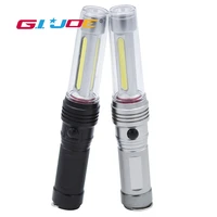 gijoe cob hand held work light led torch by 3aaa battery aluminum alloy case with magnetic hook waterproof portable spotlight