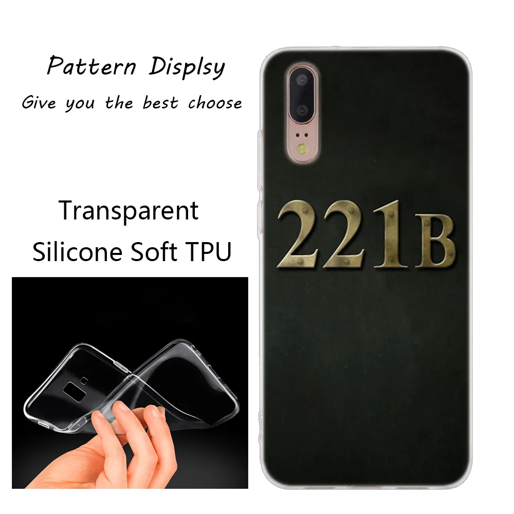 Популярный силиконовый чехол 221B i am Sherlock Holmes Sherlocked для huawei P30 P20 P10 P9 P8 Lite P30 P20 Pro Mini P Smart Plus