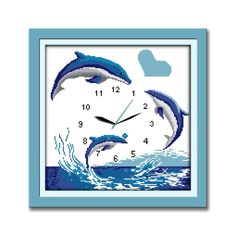 Синие дельфины животные Декор живопись напечатанные на холсте DMC 14CT 11CT китайские