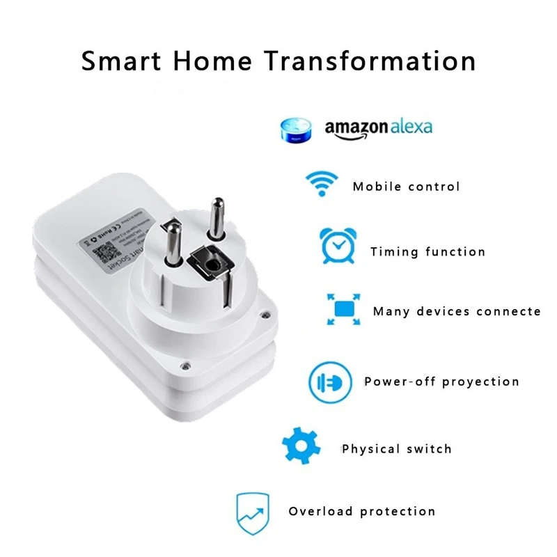 Wifi Switch Ws2 Smart Socket For Apple Homekit Alexa Google Home Eu Adapter App Voice Remote Control Plug | Электроника