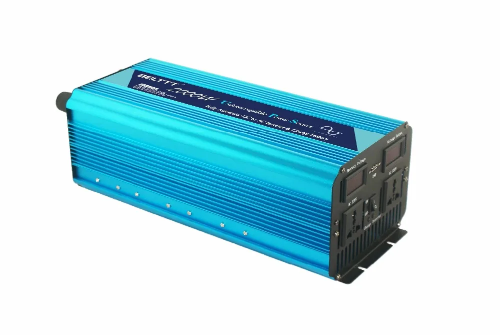 Бесплатная доставка 12vdc к 220vac 2000 Вт Инвертор с зарядным устройством собран в 20a