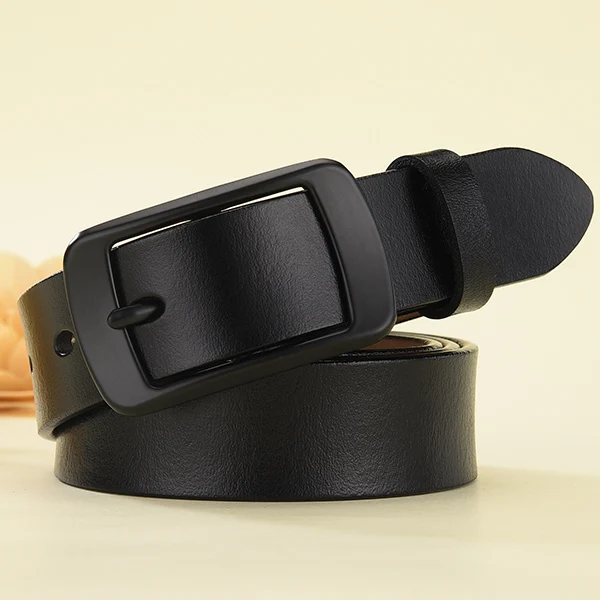 [LFMB] Новые дизайнерские модные женские ремни из натуральной кожи, фирменные ремни, женский пояс с пряжкой, Необычные винтажные ремни для джинсов - Цвет: vz108-black