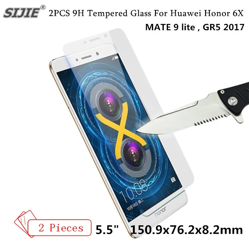 2 шт./лот закаленное стекло для HUAWEI honor 6X MATE 9 lite GR5 2017 защитная крышка экрана 5