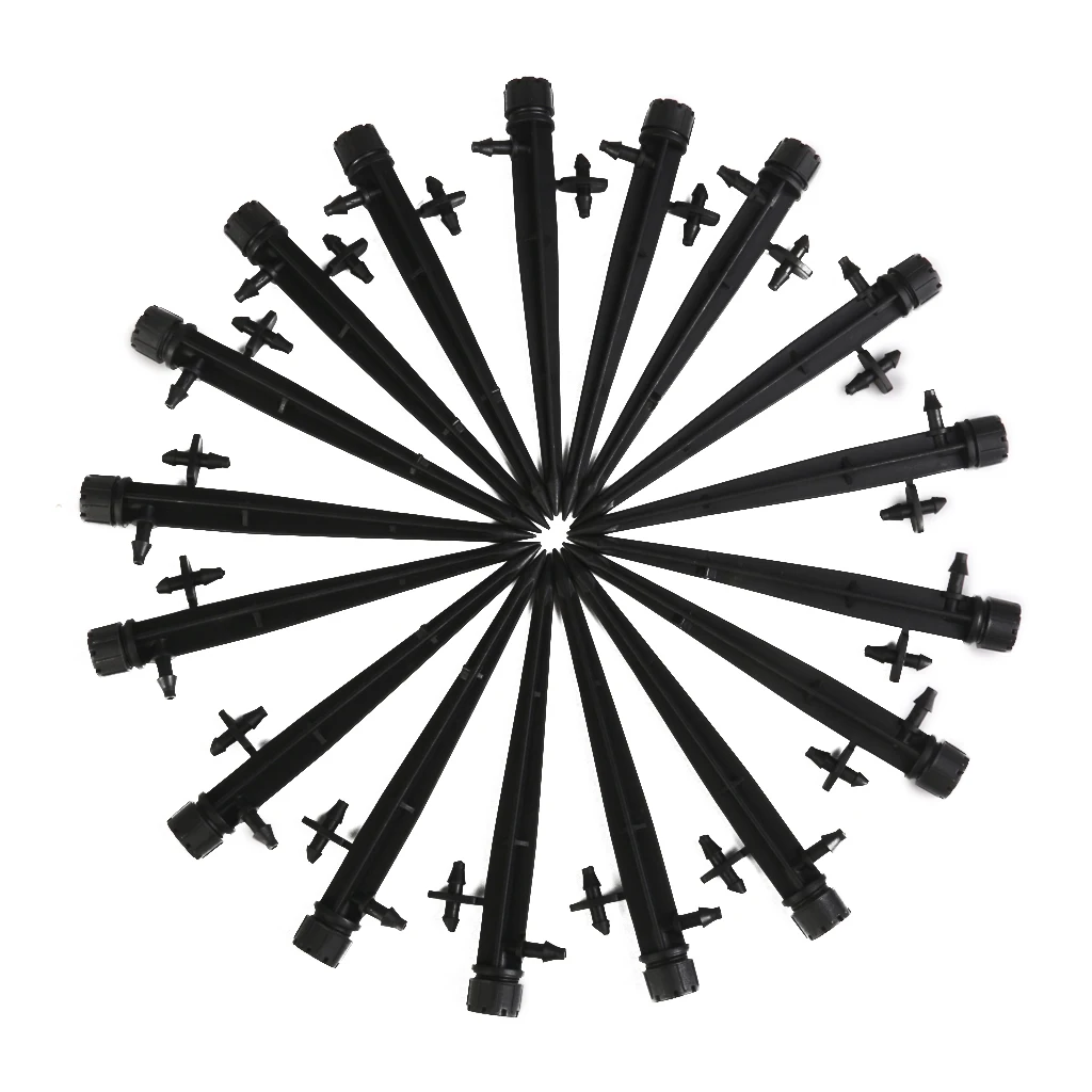 

200pc 13cm Micro Irrigation Sprinkler Adjustable Emitters Stake Water Dripper for Home Garden Plant Flower Pot Watering Supplies