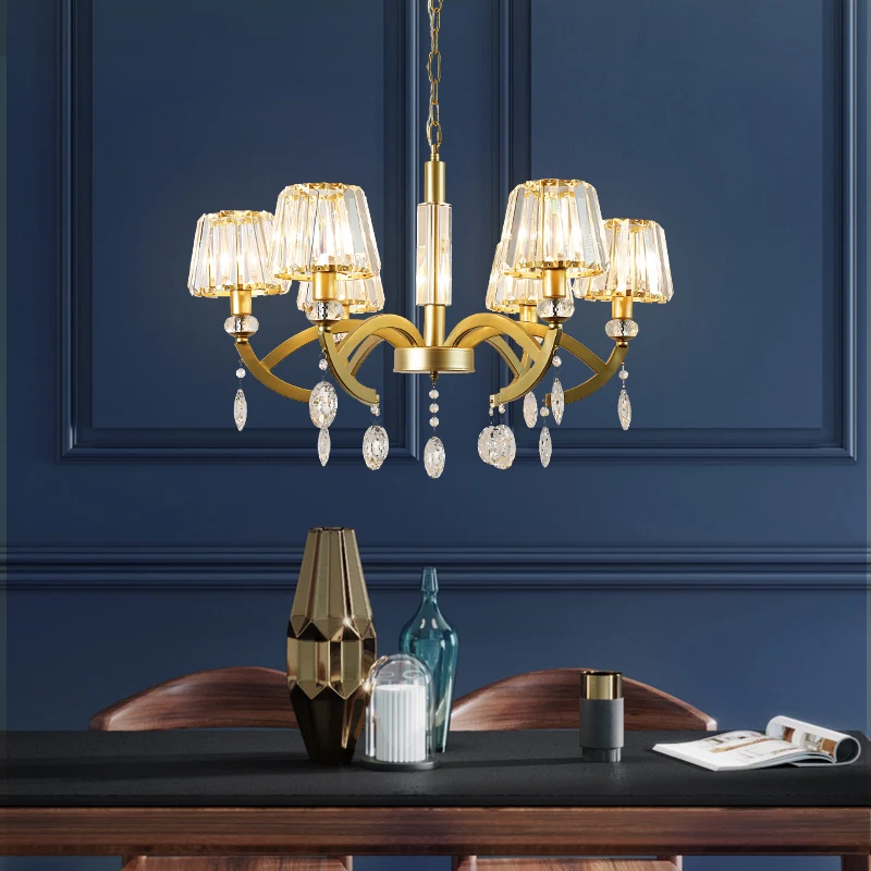 

Deluxe K9 Crystal lampshade Chandelier led candelabro for Living Room Light Restaurant Bedroom Modern Luxury Chandeliers lustre