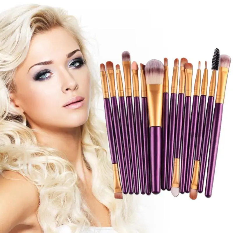 MANNAGE 15Pcs 7 Colors 1 sets Complete Makeup Brushes Set Facial Powder Lip Eyeliner Brush Cosmetic Make up Beauty Tools | Красота и