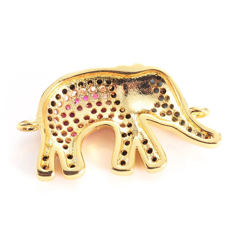 Neovivi Elephant Charms Pave Colorful Zircon Copper Animal Charm for Jewelry Making Classic Connector Bracelets DIY Findings | Украшения и