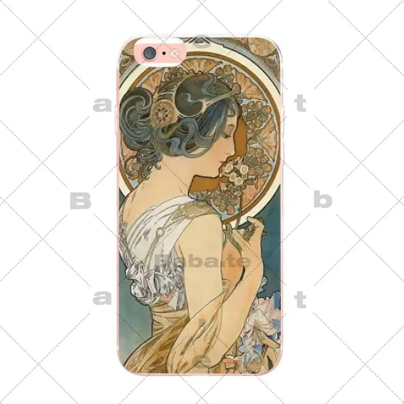 ALPHONSE MUCHA прозрачный ТПУ мягкий резиновый чехол для телефона iphone XS max XR X 8PLUS 8 7PLUS 7 6S