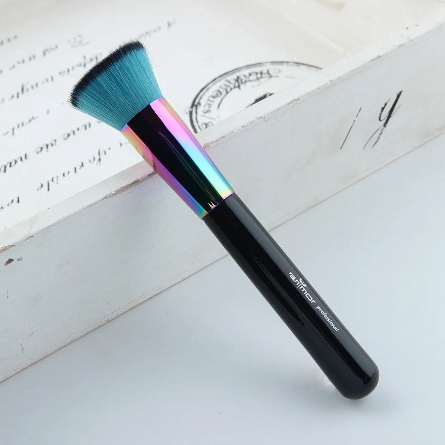 Anmor 1 шт. радужные кисти для макияжа основа профессиональная Duo Fibre веер смешивания