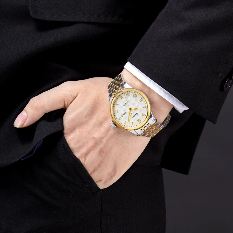 Часы DOM мужские механические из нержавеющей стали водонепроницаемые | Наручные