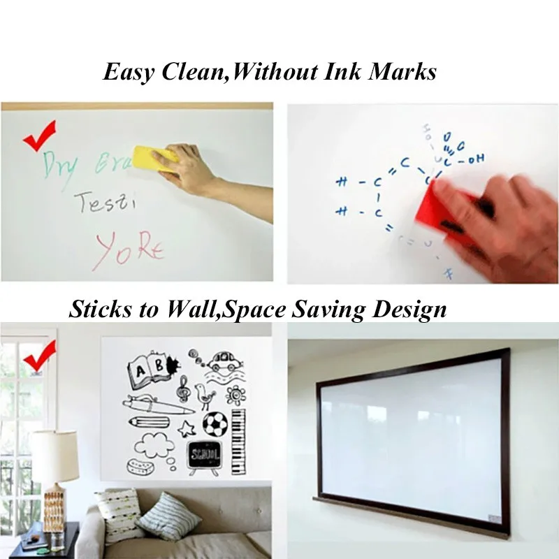 

3 Colors Removable Self-Adhesive Whiteboard sticker Dry-Erase Wall Sticker Chalkboard For Home, Office and School Three Colors